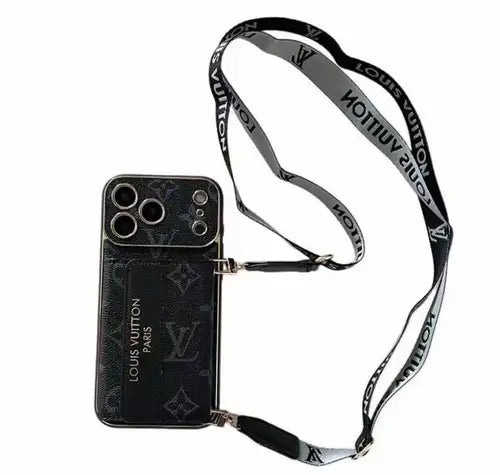 Luxury Stylish iPhone Case with Card Holder & Strap